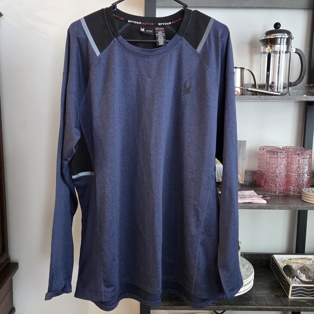 Spyder Active Men's Blue Long Sleeve Shirt XL Comfortable